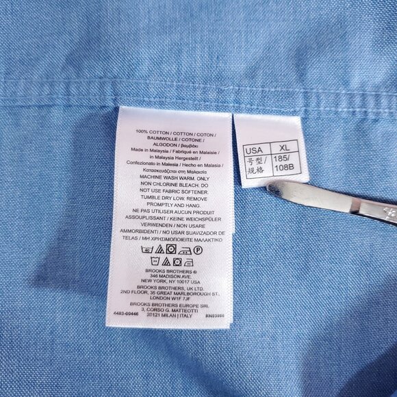Brooks Brothers Regent Mens XL The Original Polo Shirt Blue LS Button Down Shirt - Picture 9 of 12